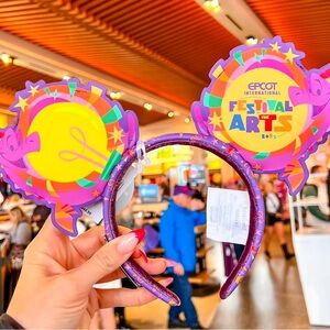 NWT! 2025 Disney Parks EPCOT Festival of the Arts Figment Loungefly ears NWT